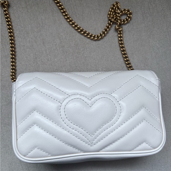 Gucci White Leather Marmont Bag - Picture 5 of 7